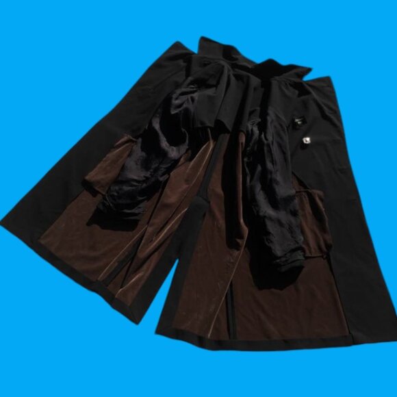 Jean Paul Gaultier Homme JPG Black Trench Coat Jacket Men’s Size 50 L XL - Picture 9 of 14